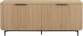 Reema Fluted 4-Door Kitchen Sideboard Buffet Console, 69 Inch, Coastal Oak
