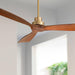 Contemporary Hardwood Ceiling Fan Featuring Soft Brass