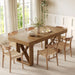 63-Inch Dining Table for 4 People, Farmhouse Thick Appearance Design, Rustic Rectangle Kitchen Dinner Table for Dining Room, Living Room, Yellowish Brown