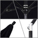11' round Crank Lift, Collar Tilt, Aluminum Pole, Fiberglass Rib Patio Umbrella, Black Finish, Black