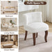 Elegant White Velvet Upholstered Tufted Vanity Chair