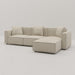 Luxury Modular Sectional Living Room Sofa Set, Modern Minimalist Style Couch with Ottoman and Chaise, L-Shape, Cream