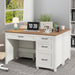 Farmhouse 47" Executive Desk, Computer Desk with File Drawer and Charging Station, Workstation for Home Office & Study.Off White