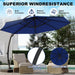 Outdoor Large round Aluminum Offset Umbrella, Heavy Duty Offset Umbrella with 360°Rotation, Offset Patio Cantilever Umbrellas with Base Included