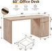 60Inch Handcrafted Executive Desk With Generous Storage