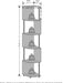 Basic Book Shelf, 5-Tier Bookshelf, Bookcase with Zigzag Corner Shelf, 14.2 X 14.2 X 71.2, for Living Room, Bedroom, Home Office, Espresso/Black