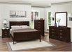 Traditional Full Sleigh Panel Bed, Asian Hardwood and Veneer Construction, Cappuccino Finish, Curved Headboard and Footboard, Classic Design, 47.25"H X 56.25"W X 84.5"D, Bedroom Furniture