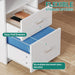 Computer Desk with Drawers, 47.2" Office Desk with Power Outlets & LED Light, Home Office Desk with Storage Shelves, White