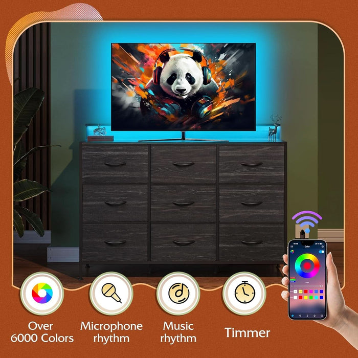 Dresser TV Stand 55 Inch With LED Lighting And Charging — ShipItFurniture Dresser TV Stand 55 Inch With LED Lighting And Charging — ShipItFurniture