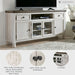 Havalance Farmhouse TV Stand Fits Tvs up to 72", 4 Cabinets and Shelves for Storage, Vintage White & Weathered Gray