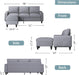 Contemporary Gray Sectional Sofa With Storage Ottoman