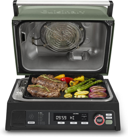 Flavorboost™ 8-In-1 Outdoor Electric BBQ Grill & Portable Smoker, Air Fryer Grill Combo with Smart Probe, Smoke Drawer, 154 Sq. In., Patio & Balcony Grill for Apartments, CEG-1302