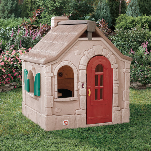 Naturally Playful Storybook Brown Cottage Playhouse Plastic Kids Outdoor Toy