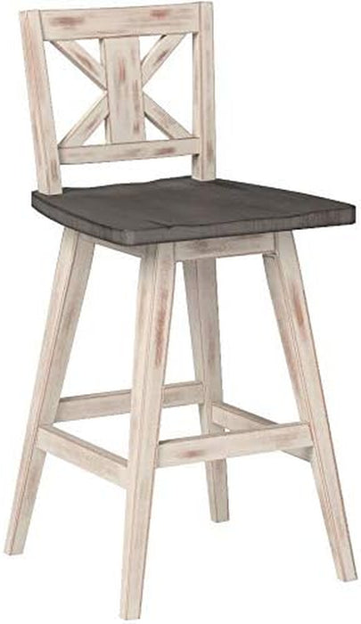 Amsonia Counter Height Swivel Barstool (Set of 2), White