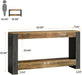 63-Inch Long Console Table for Entryway, Farmhouse Wood Sofa Table behind Couch for Living Room, Hallway, Entrance, Foyer, Rustic Brown & Black