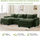 120 Inches Emerald Chenille Modular Sectional Sofa