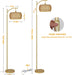 Arc Floor Lamp Timeless BrassFinish Remote Dimmable