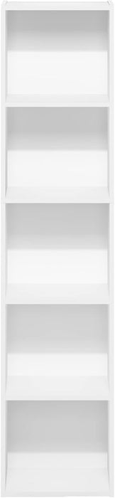 Pasir Space Saving FiveTier Bookcase 9x12x52 White