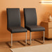 Dining Chairs Living Room Chairs Modern Chairs with High Back, Leather Surface and Metal Legs for Home Kitchen Wedding Louge, Set of 2, Gray
