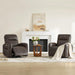 CHITA Faux Leather Power Recliner Chair, Swivel Glider, Chocolate Brown