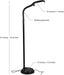 Litespan - Bright LED Floor Reading Lamp for over Chair Crafts and Reading, Esthetician Light for Lash Extensions, Gooseneck Adjustable Standing Lamp for Living Room, Bedroom, Office - Black