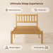 Wood Twin Bed Frame with Headboard, 18 Inch High Solid Bamboo Platform Bed No Box Spring Needed, Modern Minimalist Heavy Duty Bedframe, Easy Assembly, Noise Free