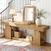 63-Inch Console Table for Entryway, Farmhouse Wooden Sofa Table behind Couch with 2-Tier Storage Shelf for Living Room, Foyer, Hallway, Entrance