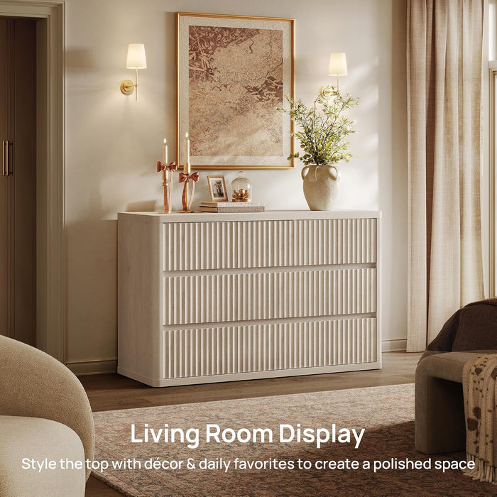 53.5" Extra Wide Dresser for Bedroom Dressers with 6 Fluted Drawers