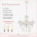 Small White 5-Light Crystal Chandelier, Modern Glass Chandelier Lighting Fixture, Small Chandelier for Bedroom, Dining Room, Living Room, Kitchen, Foyer, Girls Room Ceiling Light