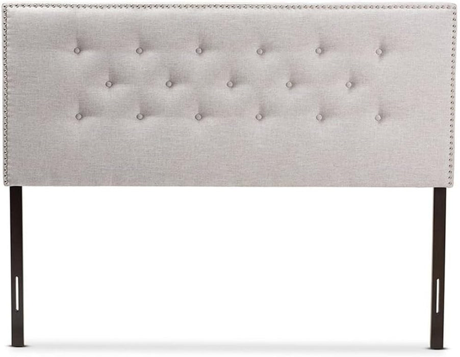 Windsor Tufted King Panel Headboard in Grayish Beige