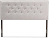 Windsor Tufted King Panel Headboard in Grayish Beige