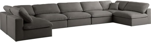 Contemporary Grey Velvet Standard Modular Sectional Sofa