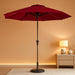 10 Ft Outdoor Patio Umbrella W/Tilt and Crank, Wine Red