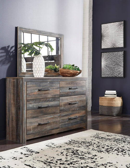 Drystan Weathered Brown Rusticated Six Drawer Dresser