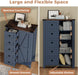Farmhouse Tall Dresser Chest of Drawer for Bedroom, 5 Drawer Storage Cabinet with Barn Door, 48 Inch Tall Wood Dresser, Adjustable Shelves, Rustic, for Living Room, Entryway, Hallway