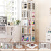 White 360 Degree Rotating Corner Bookshelf Display