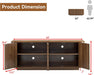 64" Buffet Sideboard Cabinet with Storage, Modern Fluted Accent Credenza with Adjustable Shelves, Wood Coffee Bar Console Table for Living Room Kitchen Dining Room Hallway, Walnut