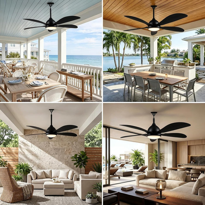46 Inch Black Outdoor Ceiling Fan Extended Remote Kit