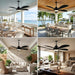 46 Inch Black Outdoor Ceiling Fan Extended Remote Kit