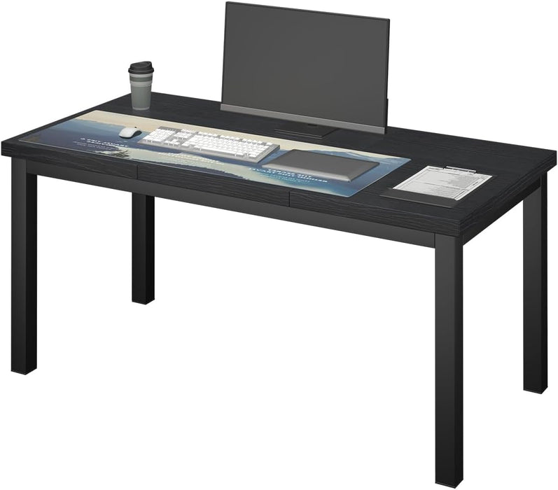 63 Inch Large Computer Desk, Gaming Long Desk with a Modern Design Wide Desk at Home, Perfect for Office Work, Studying, and Writing, Etc., Black. - ShipItFurniture