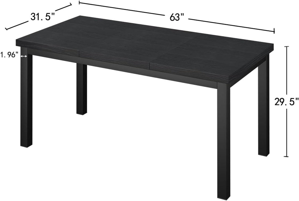 63 Inch Large Computer Desk, Gaming Long Desk with a Modern Design Wide Desk at Home, Perfect for Office Work, Studying, and Writing, Etc., Black. - ShipItFurniture