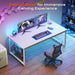 63 X 29.5 Inch Computer Desk with Deeper Desktop, Gaming Office Writing Work Desk for Home Office, Study, Bedroom, Work from Home, Metal Frame, White - ShipItFurniture