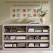60" Wide Transitional 6-Drawer Dresser for Bedroom, Frosted Oak
