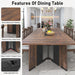 Brown 94 Inch SolidWood Dining Table StainResistant