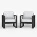 Outdoor Patio Aluminum Chair, Metal Modern Armchair Set of 2 with Washable Thick Cushions