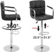 Modern Bar Stool Set of 2 Barstools Armrest Height Adjustable Counter Stools Bar Chairs Swivel Bar Stool PU Leather Hydraulic Dining Room Chairs Home Kitchen Stools (Black)