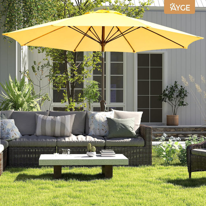 Patio Umbrella 9FT Outdoor Umbrella Patio for Garden Yellow