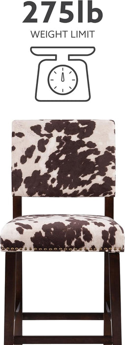 Udder Madness Corey Bar Stool, 19"W X 22.5"D X 44.75"H, Brown