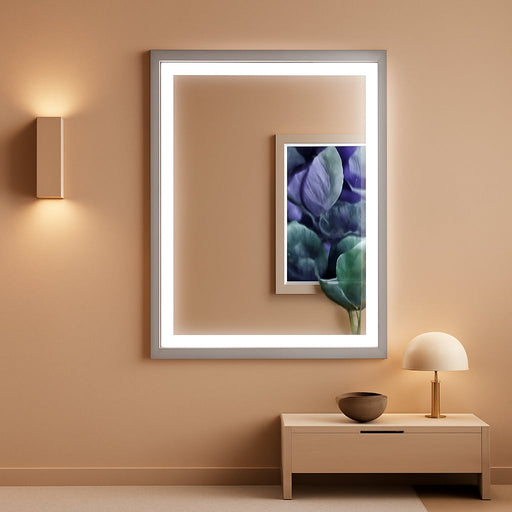 24"X 32" LED Mirror for Bathroom, Front and Backlit Controlled Separately LED Wall Vanity Mirror, LED Vanity Mirror with Lights, Stepless Dimmable, anti Fog, Tempered Glass, Memory (UL ETL)