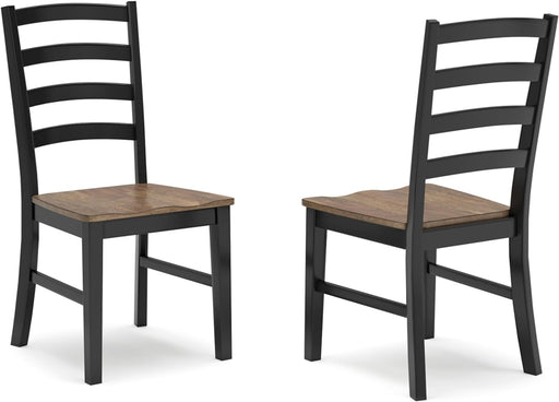 Wildenauer Rustic Armless Dining Chair, Set of 2, Black & Light Brown